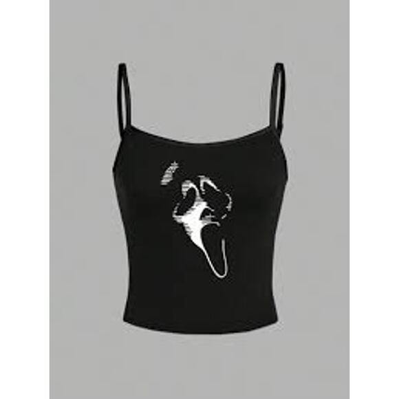 Women's Black "Scream" Movie Graphic Tank Top - Picture 1 of 4